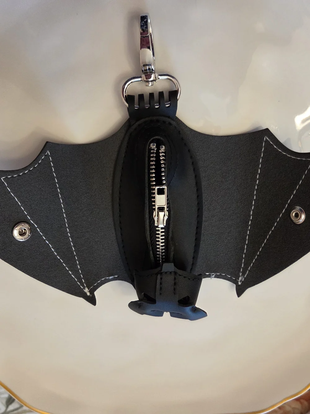 Black Bat Faux Leather Keychain/Bag Charm/Coin Purse